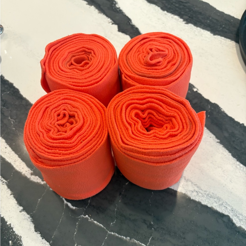Set of Four Orange Horse Polo Wraps